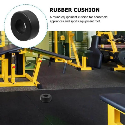 4 Pack Shock Absorber Rubber Ring Pads for Fitness Equipment Non Slip Wear Resistant Feet Bumpers in gym setting