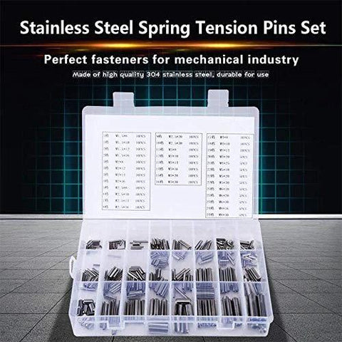280 Piece Stainless Steel Slotted Spring Pin Kit With Storage Box, Split Roll Pins M1.5 To M8, 304 Stainless Dowel Fasteners For Mechanical Projects