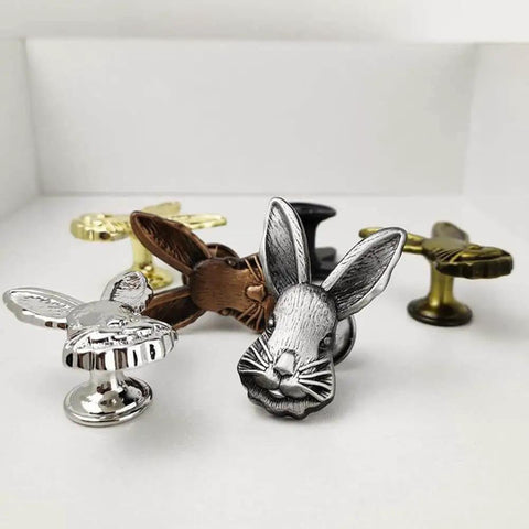 Cute 4 Pack Rabbit Drawer Knobs With 3D Bunny Head Design For Kids Rooms And Furniture Zinc Alloy Decorative Cabinet Pulls With Antique Finish Bolwhao, assorted colors