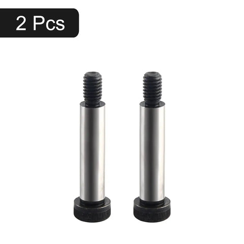 Two Pack Alloy Steel Shoulder Bolts With Half Inch Shoulder Diameter And Two Inch Length, Three Eighths UNC Thread, Hex Socket Head
