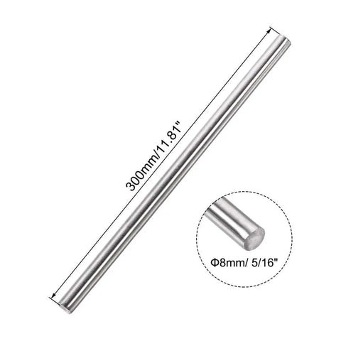 8mm By 300mm Solid Stainless Steel Round Rod 304 Stainless Steel Grade Bar Stock For DIY Crafts And Lathe Projects 10 Pieces