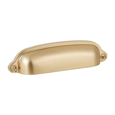 10 Pack Bin Cup Pulls Vintage Shell Handle Cabinet Hardware In Champagne Gold Finish Zinc Alloy Solid Casting, 3.78 Inch Hole Centers