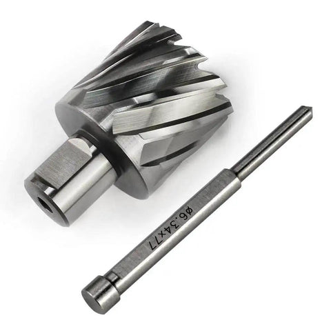 Annular Cutter For Magnetic Drill Press 1-9/16 Inch Cutting Diameter And 1 Inch Depth Of Cut 3/4 Inch Weldon Shank With Two Flat Pilot Pin