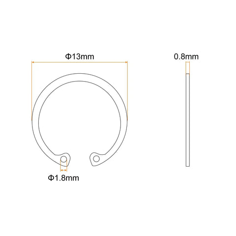 Diagram of 12mm Internal Retaining Ring Circlip Kit 100 Pcs 304 Stainless Steel Internal Circlip Snap Rings C Clips GB893 For Grooved Shafts Studs