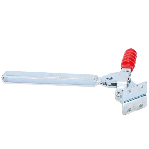 Beefy Vertical Toggle Clamp With Lengthened Arm, Rock Solid High Strength Metal Fastening Fixture For Industrial Workholding And Special Clamping Applications, Bright Finish