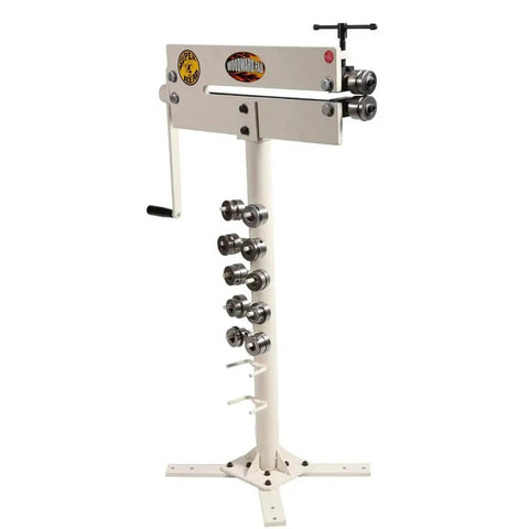 WFBRSB18 Stand For Super Bead Roller Floor Stand with 40 Inch Work Height, 7 Die Rack, heavy-duty steel, pre drilled holes, white finish
