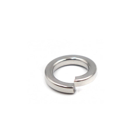 Stainless steel split lock washer, silver finish