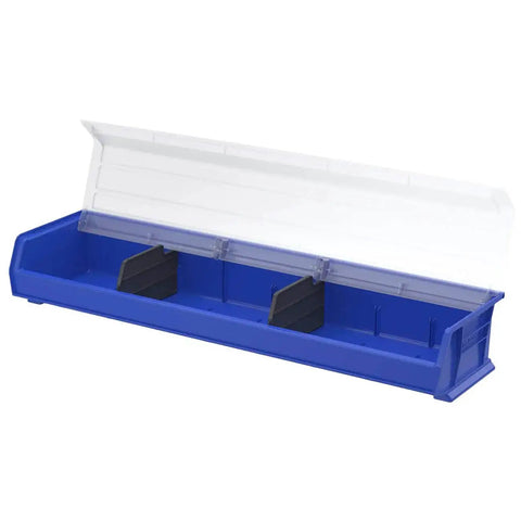 Heavy Duty Plastic Storage Bins Hanging Stacking Containers 9 Inch 33 Inch 5 Inch Blue Pack Of Four Built Tough Rustproof Water Resistant