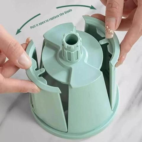 User replacing blades on 5 In 1 Gourmet Cheese Grater And Veggie Slicer, Carrot Shredder, Fruit Slicer, Potato Crinkle Cutter, Hand Crank Chopper.