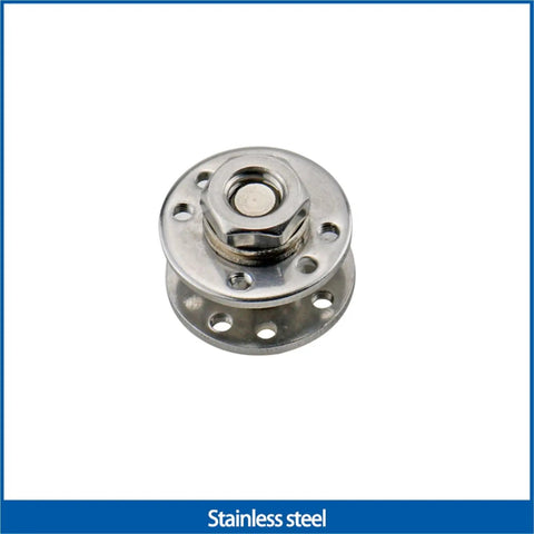 360 Degree Hidden Rotation Adjustable Torque Gate Hinge One Piece Two Newton Meters Beefy Heavy Duty 304 Stainless Steel Buffed Finish Gate Hinge For Secure Doors And Gates, close-up view.