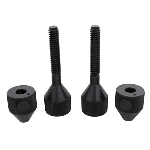 Push Button Carbon Steel Flange Line Up Pins Set Of Two For 5/8 To 1-7/8 Inch Holes With Rust Resistant Black Oxide Finish Grippy Knurled Handles