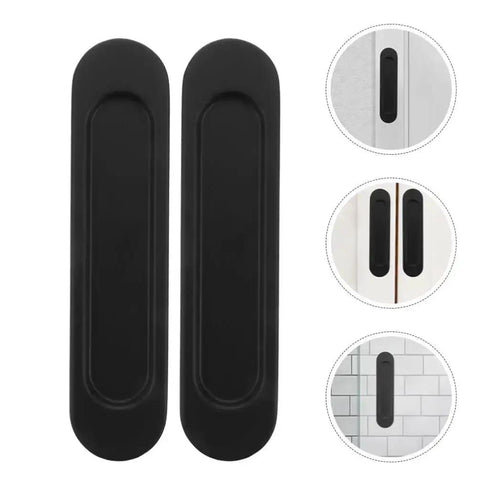 4 Pack Recessed Door Pulls With Strong Adhesive For Sliding Closet Doors And Panel Doors, showcased with elegant flush handle design.