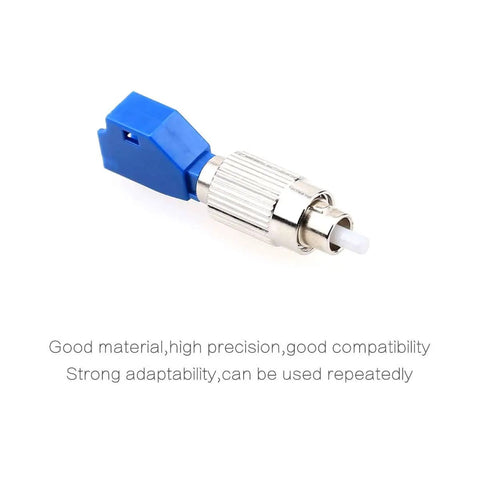 FC Male To LC Female Hybrid Fiber Optic Connector Adapter, blue, zirconia sleeve, for optical power meters and visual fault locators.