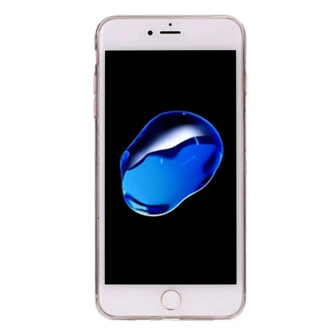 Smartphone with blue abstract wallpaper on screen, front view