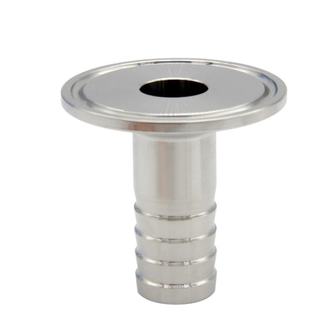 Fitvell sanitary fitting, 1.5 in tri-clamp to 3/4 in hose barb adapter, 304 stainless steel