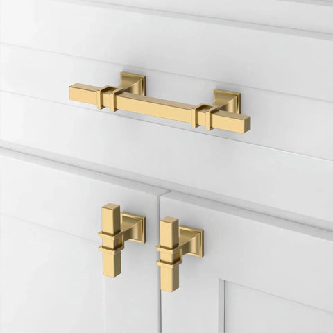 Champagne Bronze Cabinet Pulls 3 Inch 76mm 10 Pack Honey Bronze Kitchen Cupboard Handles on white cabinets