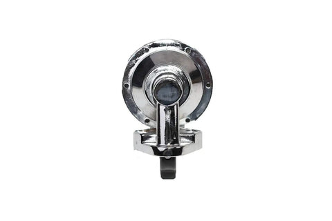Front view of Beefed-Up Inline Mechanical Fuel Pump for Chevy and GMC Small Block 262-400, chrome finish, 6 PSI, 80 GPH.