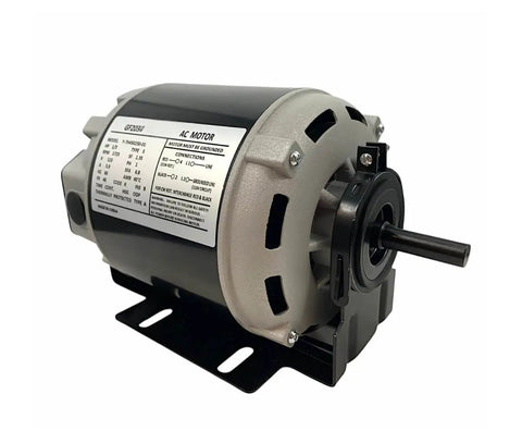 1/3 HP Belt Drive Motor GF2034 1725 RPM 48FR Single Unit focused on side view showing model label and shaft