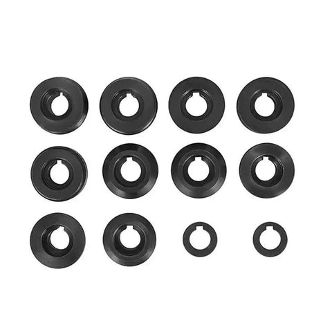 6 die set for 7 Inch Sheet Metal Bead Roller Rotary Bender Kit with 22 Gauge Steel Dies, shown from above.
