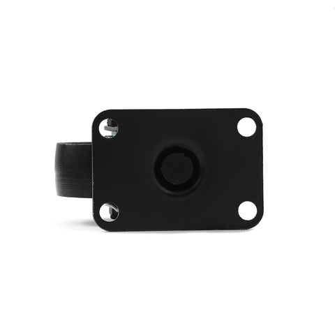 Top view of Heavy Duty Swivel Plate Caster Wheels All Black 3 Inch Wheels No Brake Iron Wheel High Gauge 300 Lbs Capacity