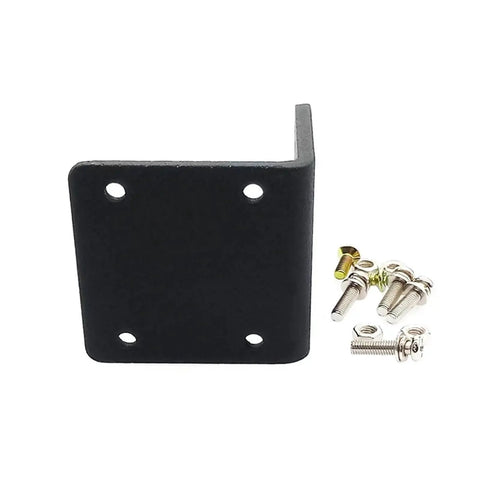 38ZYTD Bracket For DC 555 550 545 Motors Black Aluminum Alloy L Shape Fixed Mounting Support with screws shown