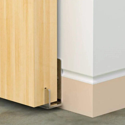 Stainless Steel Sliding Barn Door Floor Guide 2 Pack With Adjustable Brackets For Bottom Track And Wall Mount