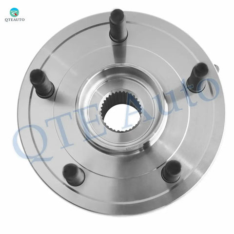 Beefed Up Pair Of Front Wheel Hub Bearing Assemblies For 2006 2007 2008 2009 Dodge Ram 1500 With 4 Wheel ABS 5 Stud Wheels 2 Pack Replacement Front Hub Kit showing top view with 5 studs