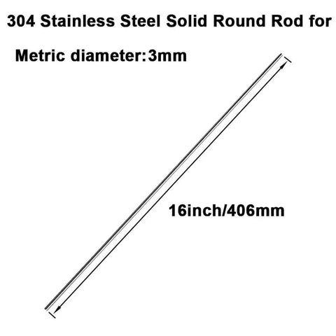 304 Stainless Steel Round Rod 3mm Diameter 405mm Long 16 Inch Solid Shaft Bar For DIY Craft CNC Machining Projects Pack Of Ten High Hardness Rust Resistant