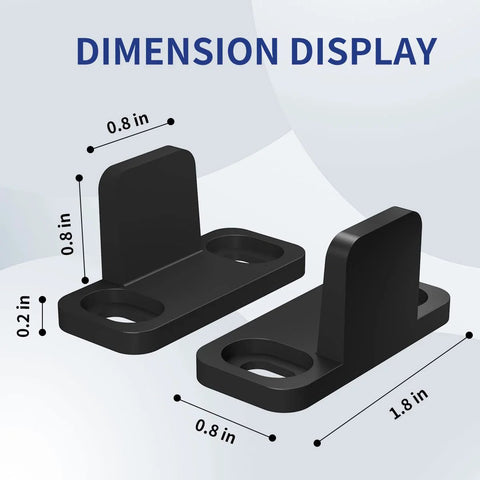 Sliding Barn Door Floor Guide Set Beefy Aluminum T Guide Floor Mounted Bottom Guides Heavy Duty Barn Door Hardware Adjustable For Sliding Closet Doors Black Finish 2 Pack For Smooth Quiet Operation And Precise Alignment, dimensions labeled, in black