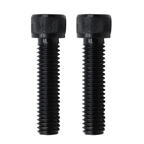 Two black steel screws for Ultra Precision 1 2 3 Blocks Set With Screw Matched Pair And 23 Holes Hardened Steel 1x2x3 Inch Setup