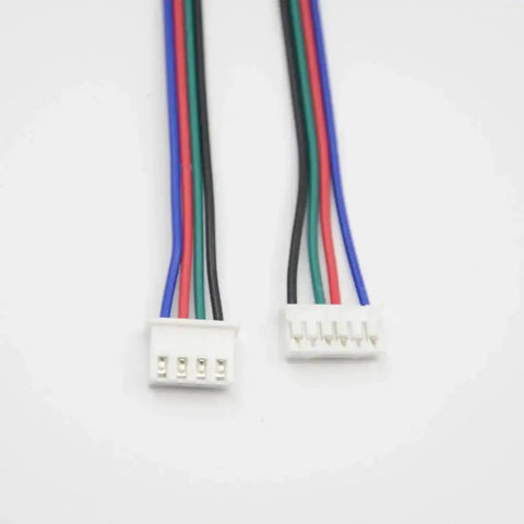 Close-up of Six Pack Two Meter XH2.54 4 Pin To 6 Pin Terminal Stepper Motor Cables for 3D Printer Nema 17 Motors with JST Connectors