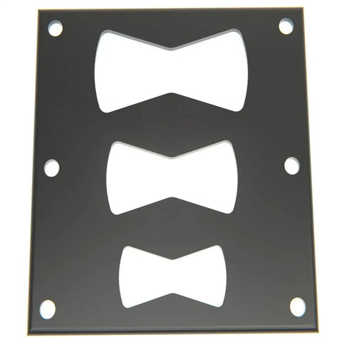 Bowtie Inlay Router Jig Set With 3 Size Templates And Insert Jig Included For Woodworking, showing three template sizes