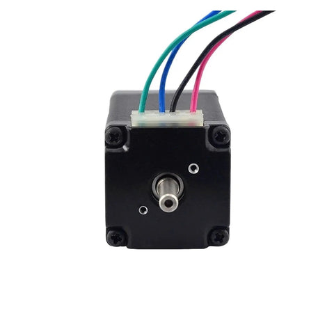 Front view of Dual Shaft Nema 11 Stepper Motor Bipolar 1.8 Degree 12 Ncm Torque 0.67 A for CNC Machines and 3D Printers with four wires