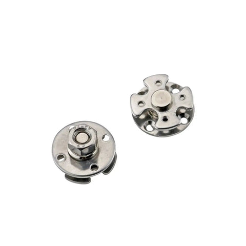 Two stainless steel 360-degree disc-damping shaft hinge halves, concealed torque hinges for cabinets