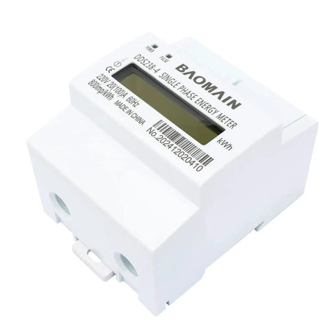 Single Phase KWh Meter For 220V Systems 20A To 100A DIN Rail Power Meter With LCD Display High Accuracy Energy Monitor