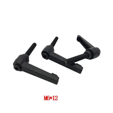 5Pcs M6 x 12mm Handle For SBR Bearing Block And Linear Rail Guide Shaft Support For CNC, shown in black finish.
