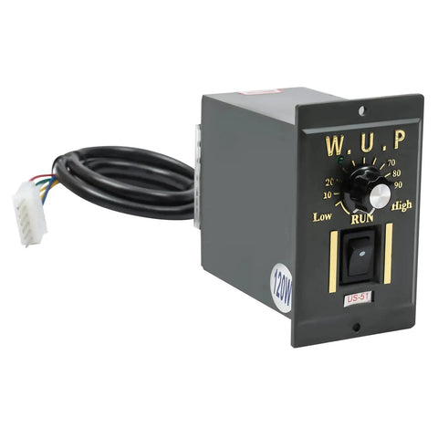 Beefy 110V 120W Electric Gear Motor With Speed Controller featuring adjustable governor and wires for industrial machinery and automation
