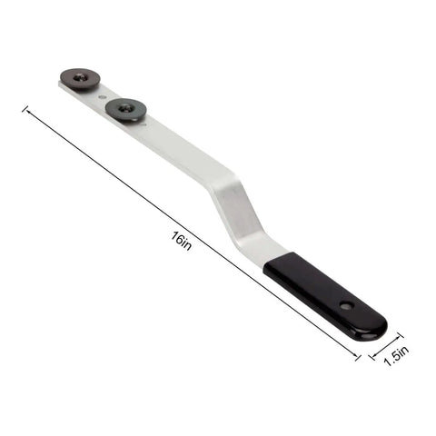 Sixteen Inch Duct Stretcher with Offset Handle for Ductwork and Sheet Metal, showing offset design and sliding washers