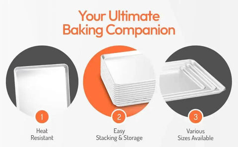 Full Size 18 By 26 Inch Aluminum Sheet Pan For Commercial Bakery features heat resistance and easy stacking for storage