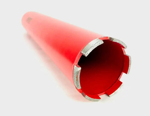 Front view of 3 Inch Wet Diamond Core Drill Bit Heavy Duty For Concrete And Masonry With One And A Quarter Inch Thread 17 Inch Length
