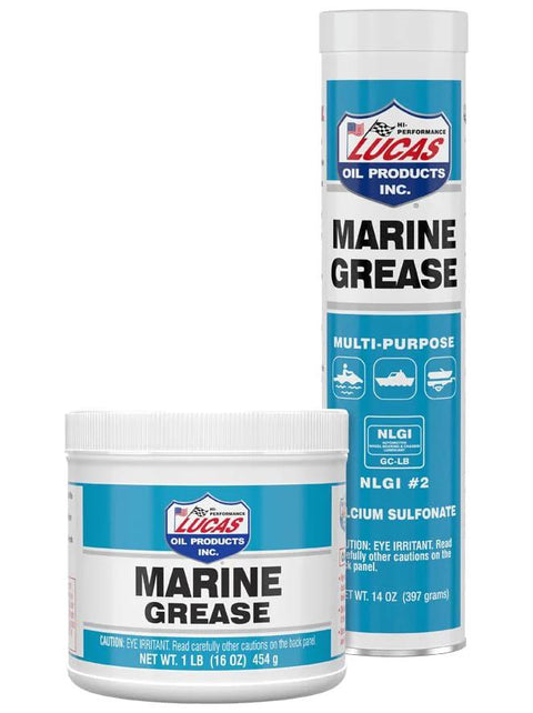 Lucas Marine Grease, 2-item set: 1 lb tub and tall blue/white can