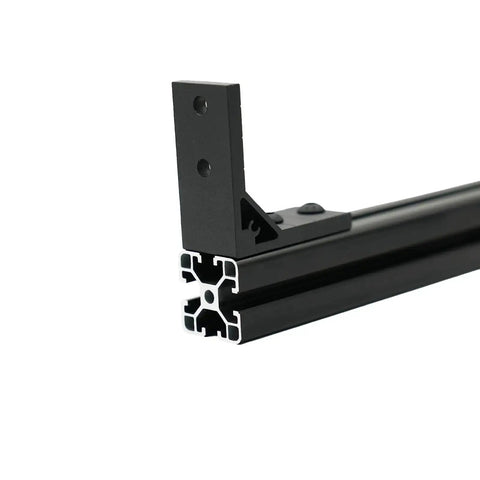 4 Pack Black Corner Brackets For 4040 Aluminum Extrusion 90 Degree Joint Connectors showing bracket attached to frame