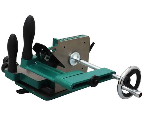 Heavy Duty Tenoning Jig For Table Saws, Pro Grade Tenon Clamping Tool visible, durable metal, ergonomic handles