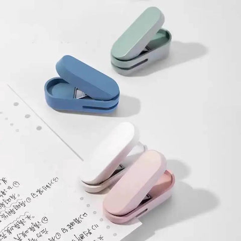 Assorted compact blue hole puncher for 10 sheets tiny single hole puncher for office use or gift for students easy one hand punch and storage