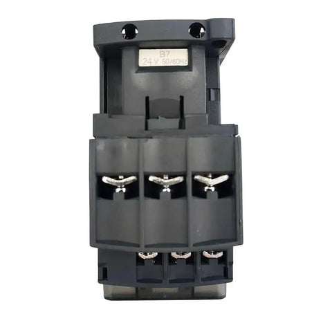 Three Pole Three Normally Open AC Magnetic Contactor 32A Rating 24V Coil Industrial Electrical Relay black housing front view