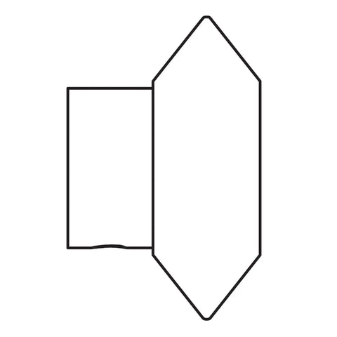 Outline of a bead roller tool for metal fab with 22mm shaft tipping die, showing the shape for delivering sharp edges on sheet metal.