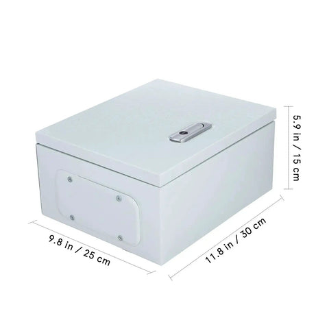 Wall Mount Electrical Enclosure Box 250x300x140mm Heavy Duty Metal Distribution Panel with dimensions shown