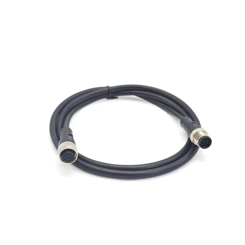 3.28ft M12 12 Pin Male To Female Connector Cable A Code Straight Profibus IP67 Waterproof for sensors and modules