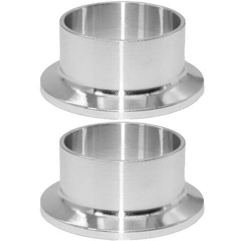 Beduan stainless steel 1.5 in tri-clamp to 1 in tube weld ferrule pair, OD 50.5 mm, pack of 2