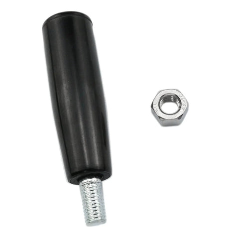 Revolving Lathe Crank Handles Set For Trailer Jacks M10 Thread Grips With Nuts shown with a durable Bakelite handle and metal nut.